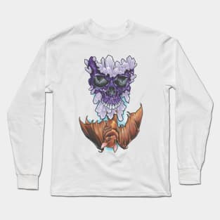 Purple Crystal Skull Long Sleeve T-Shirt